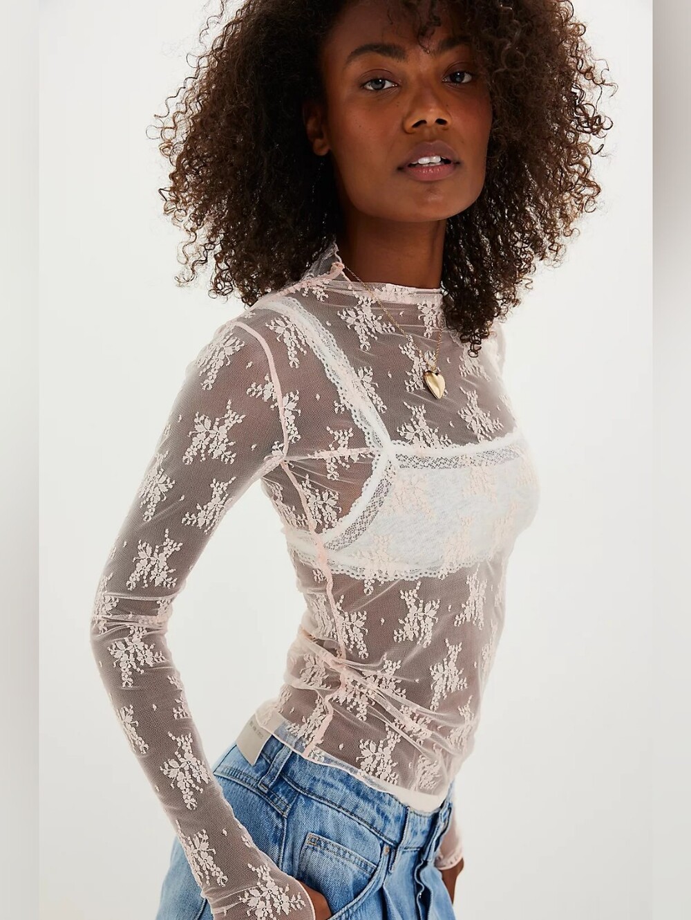 ❣️🪷NWT Free People FP Intimately Lady Lux Layering Top In Delicate Shell XS 🌙